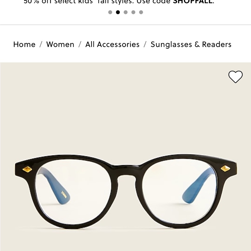 J crew Round blue-light glasses with case
Item AH933 Black onyx readers - Picture 3 of 5